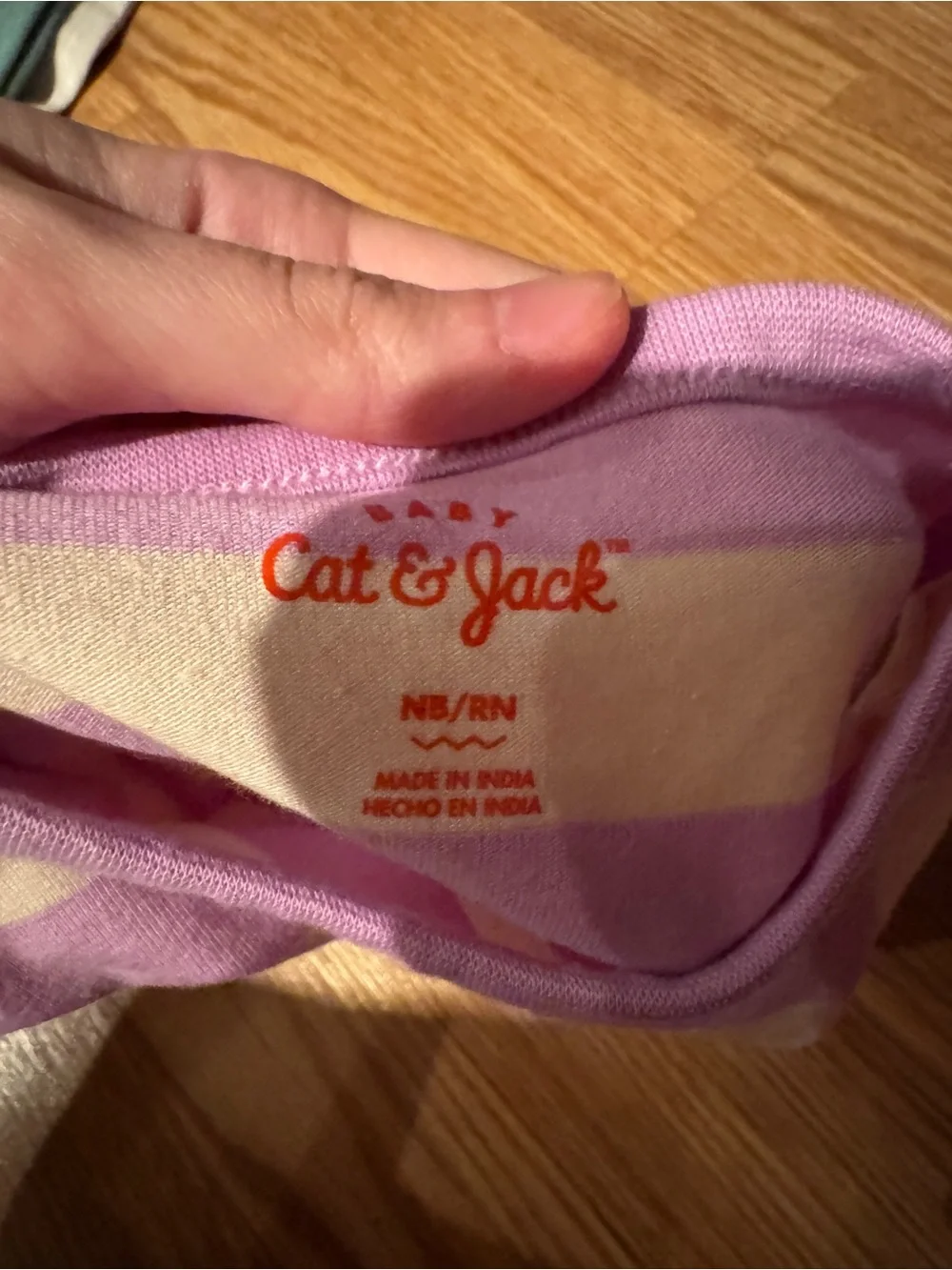 Cat & Jack Lavender and Cream Striped One-Piece Bodysuit
